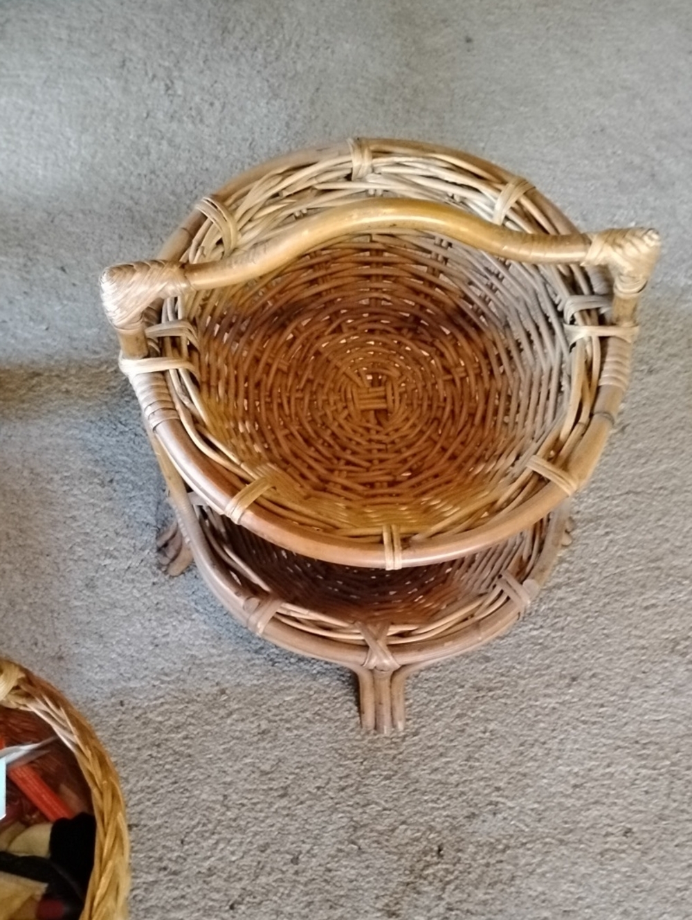 Vintage 2 Tier Wicker Basket